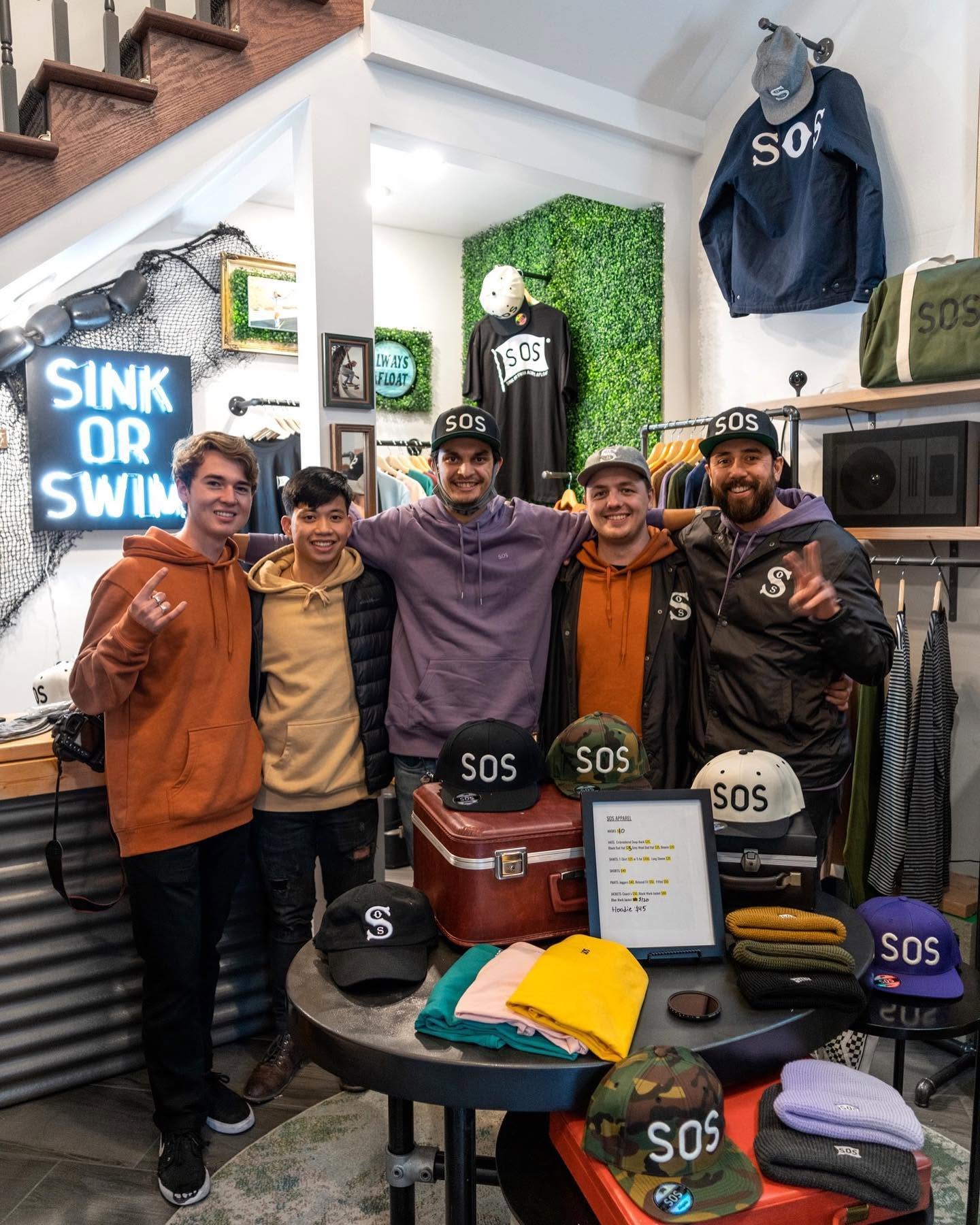 SOS team and community members inside the retail store